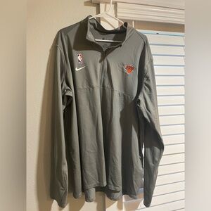 Nike NBA New York Knicks Quarter Zip Pullover 🏀 Grey Dri-Fit Mens Size XXL